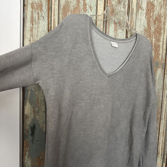Tresics Top V Neck Long Sleeve Slimming Fitted Cotton Basic Tissue Gray X Large - Picture 8 of 9